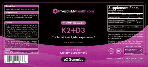 INVEST IN MY HEALTH VITAMIN GUMMIES 60PCS K2D3 page 0001